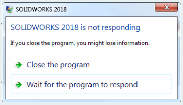 SOLIDWORKS is not responding