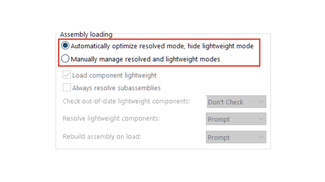 Assembly loading - Automatically optimize resolved mode, hide lightweight mode fra Edge-Team